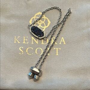 Kendra Scott Elaina Silver Adjustable Chain Bracelet Multi Drusy